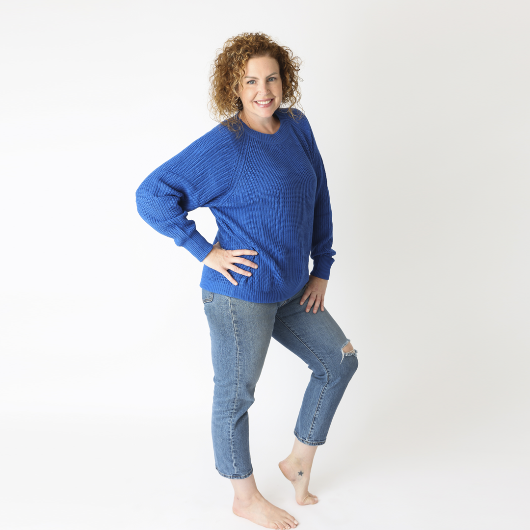 A Dream Come Blue Chunky Knit Bamboo Sweater