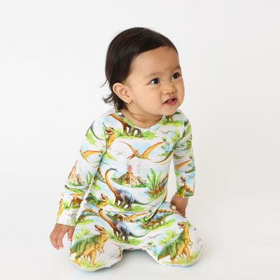 Classic Jurassic Convertible Romper- Mid Leg Zip