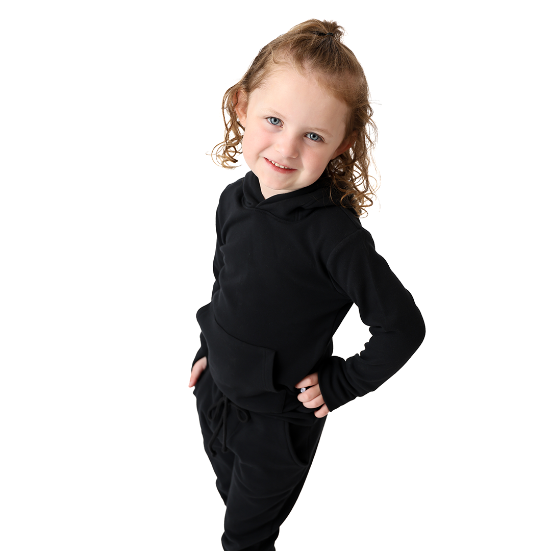 Black Kids Hooded Tracksuit