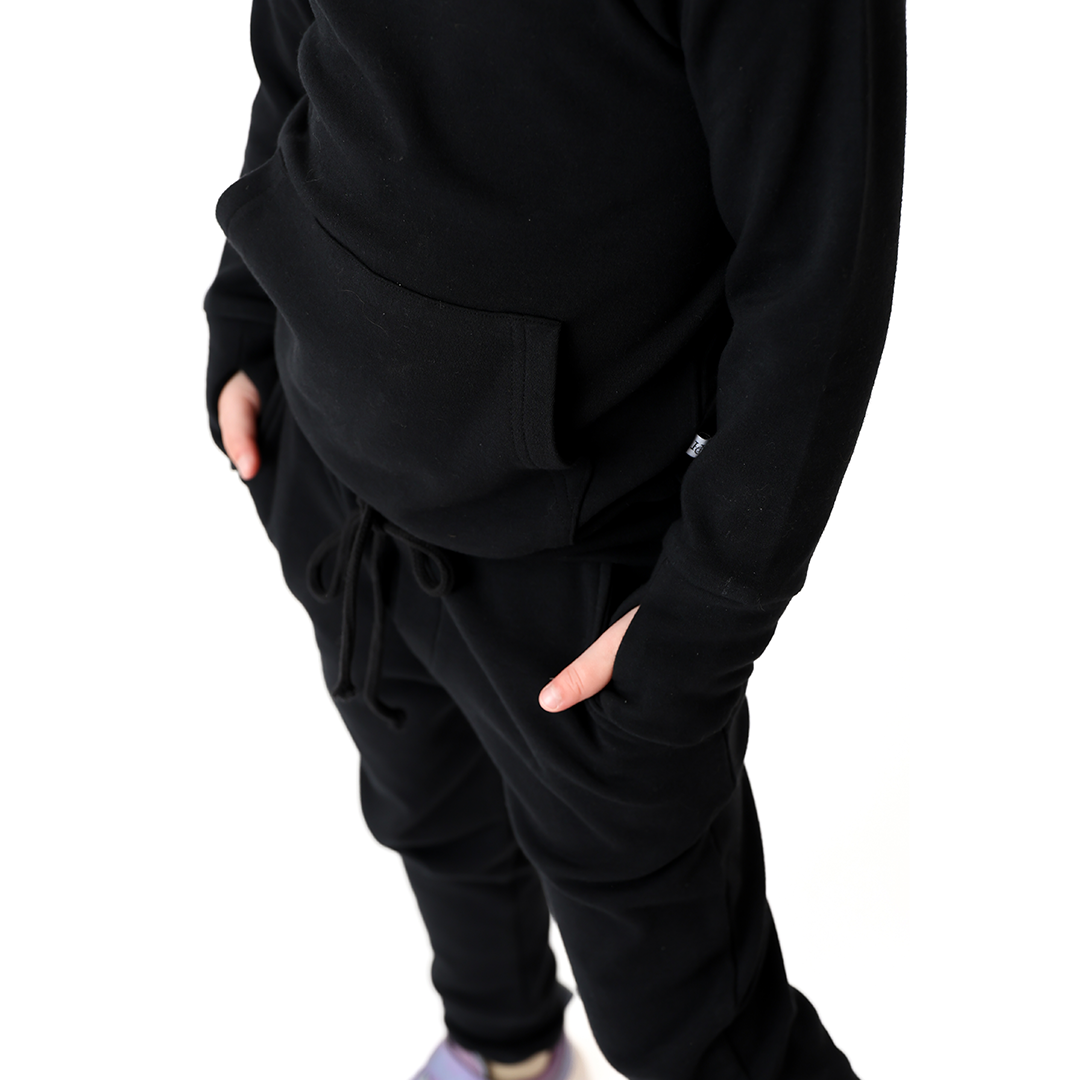 Black Kids Hooded Tracksuit