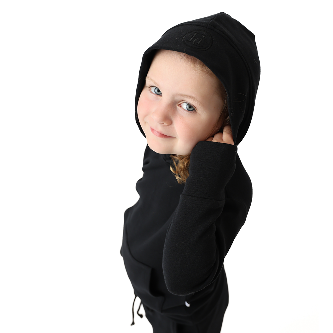 Black Kids Hooded Tracksuit