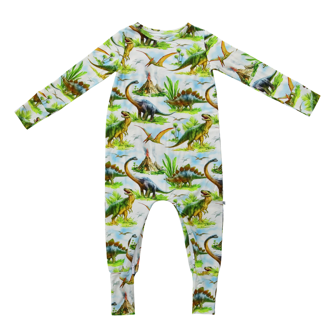 Classic Jurassic Convertible Romper- Mid Leg Zip