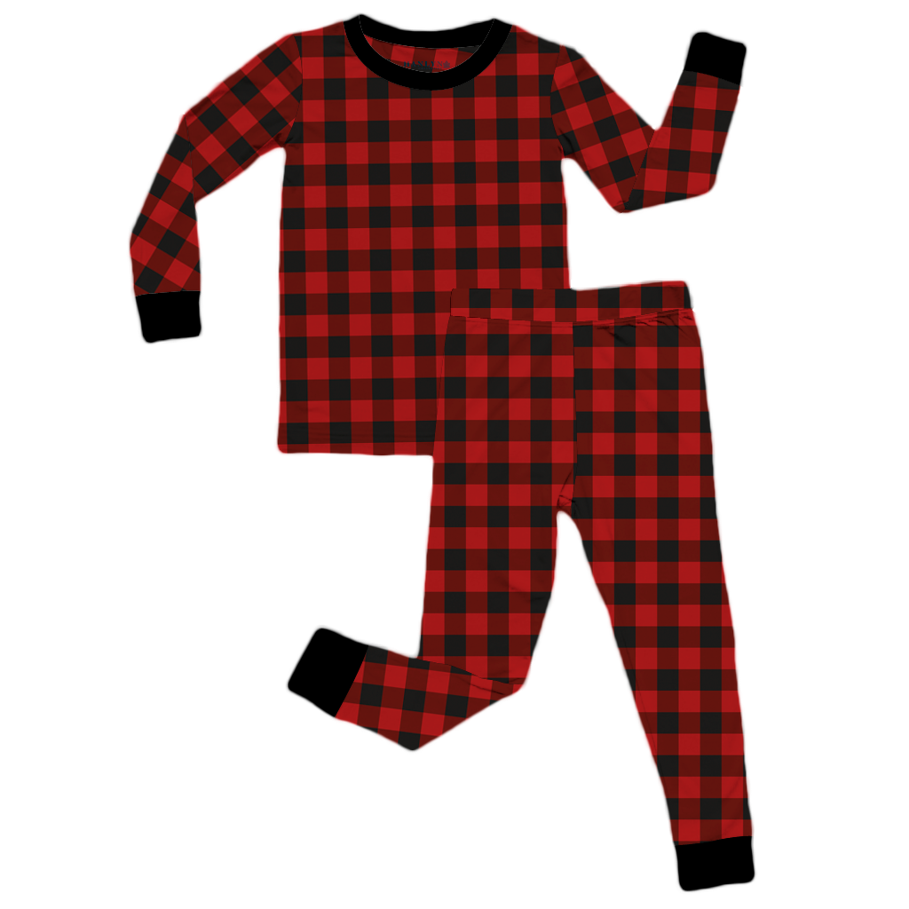 Cozy Cabin Plaid Kids Two Piece Lounge Set