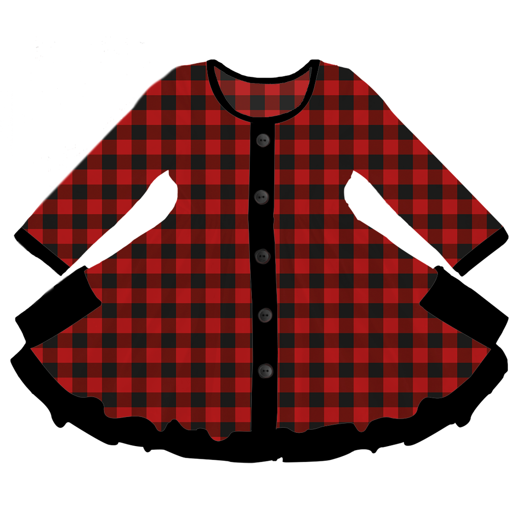 Cozy Cabin Plaid Twirl Dress