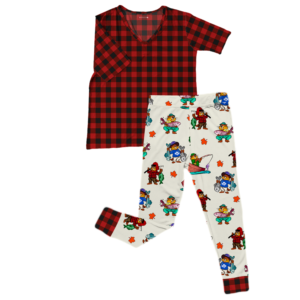 Dam Good Catch Ladies Short Sleeve Lounge Set