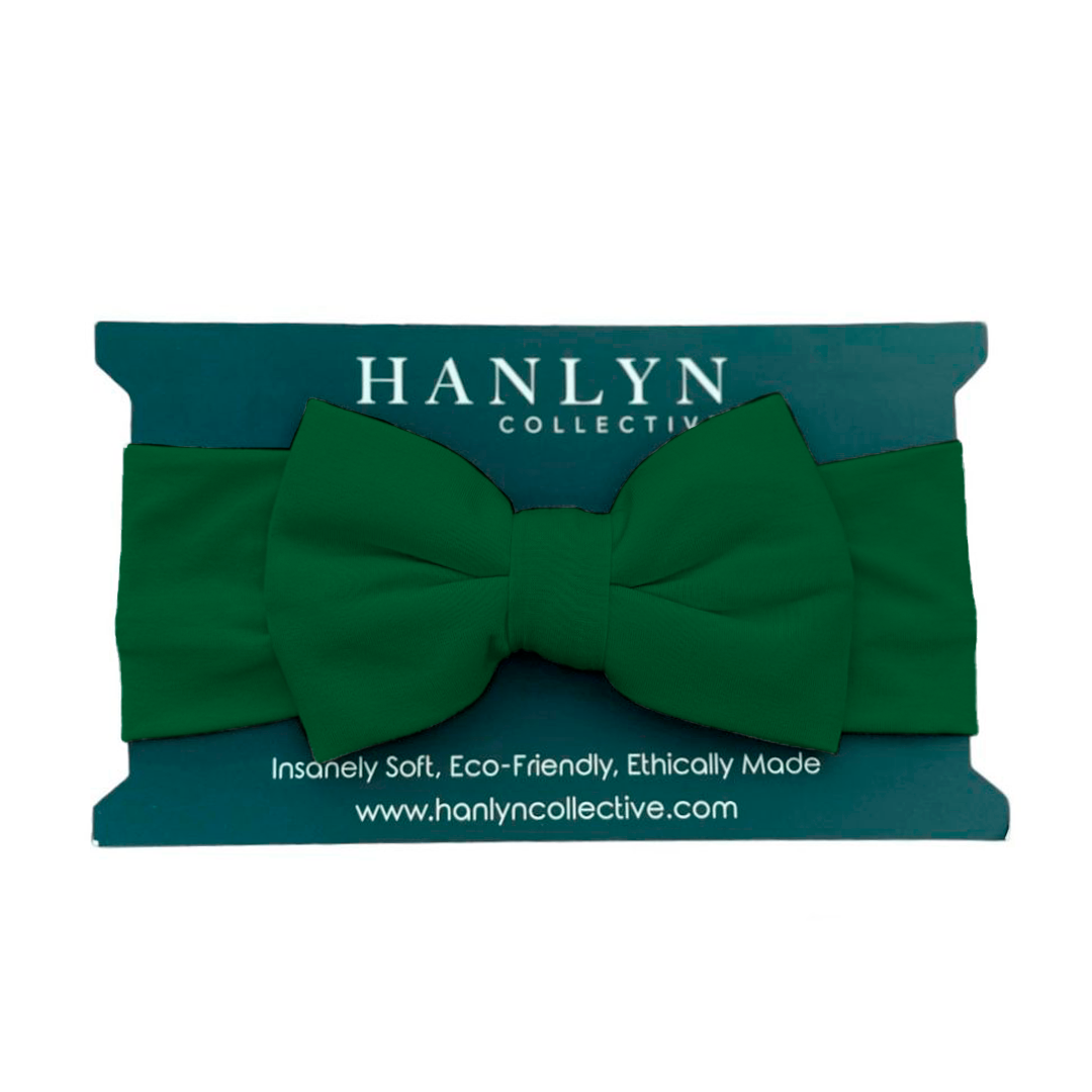 Winter Green Head Wrap Bow