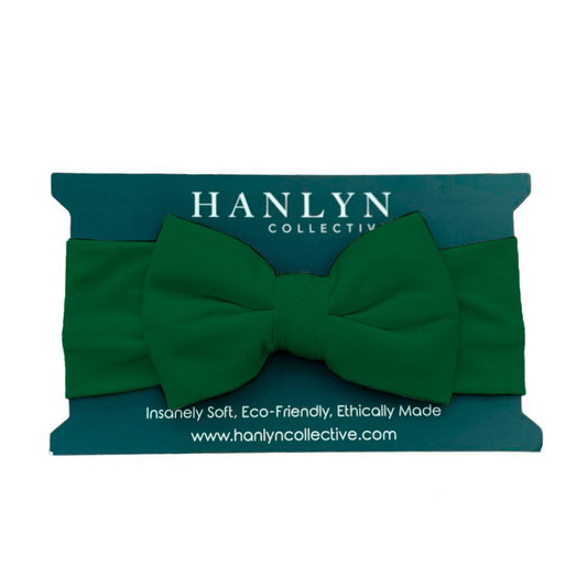 Winter Green Head Wrap Bow