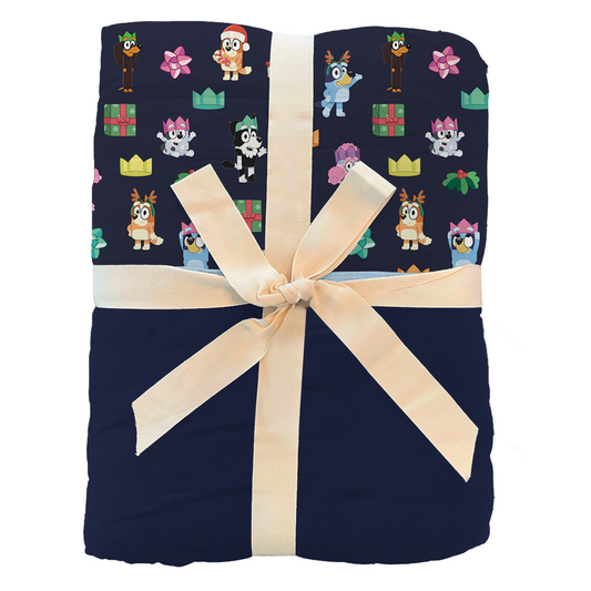 Heeler Holiday Cheer Kids Bamboo Blanket (40x40) | Bluey™