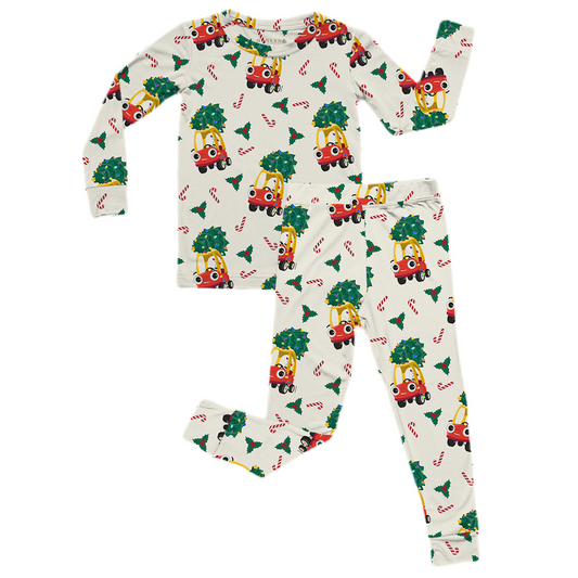 Holiday Joyride Kids Ribbed PJ Set | Little Tikes™