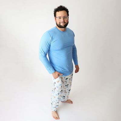 Winter Wonderland BLUE Mens Two Piece Lounge Set