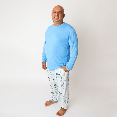 Winter Wonderland BLUE Mens Two Piece Lounge Set