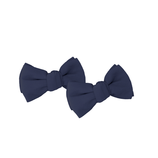Night Sky Blue Mini Alligator Clip Bows (Pack of Two)