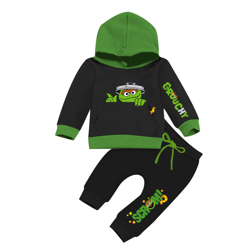 Oscar The Grouch Kids Hooded Tracksuit | Sesame Street