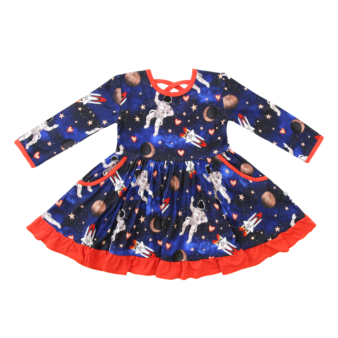 Love You To The Moon And Back Flutter Twirl Dress