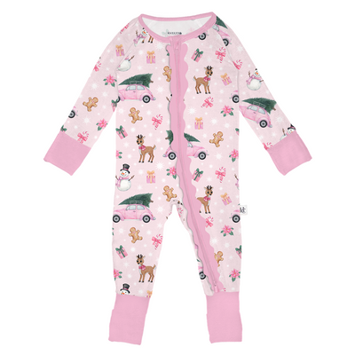 Winter Wonderland PINK Convertible Romper (with ruffles)