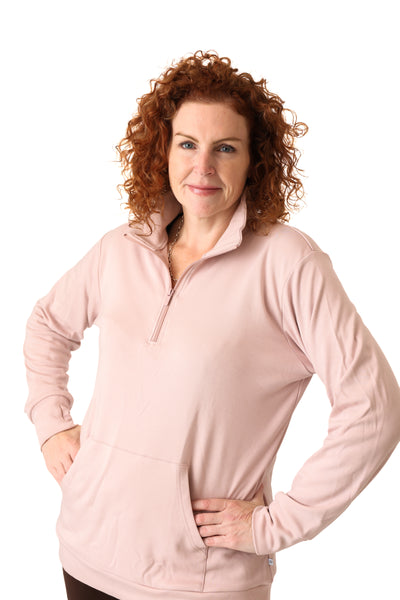 Rosé All Day Adult Half-Zip Funnel-Neck Sweatshirt