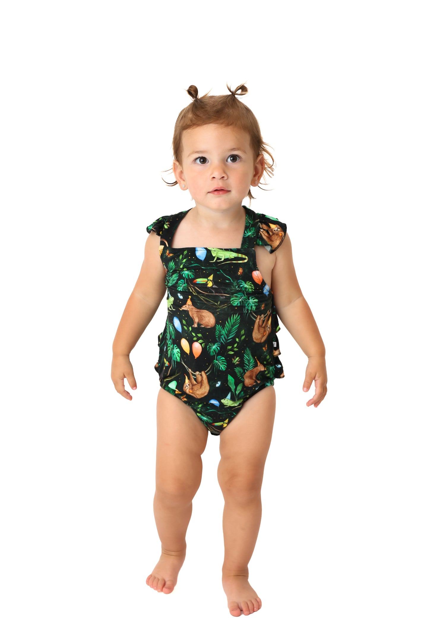 Party Animals Bubble Romper with RUFFLES