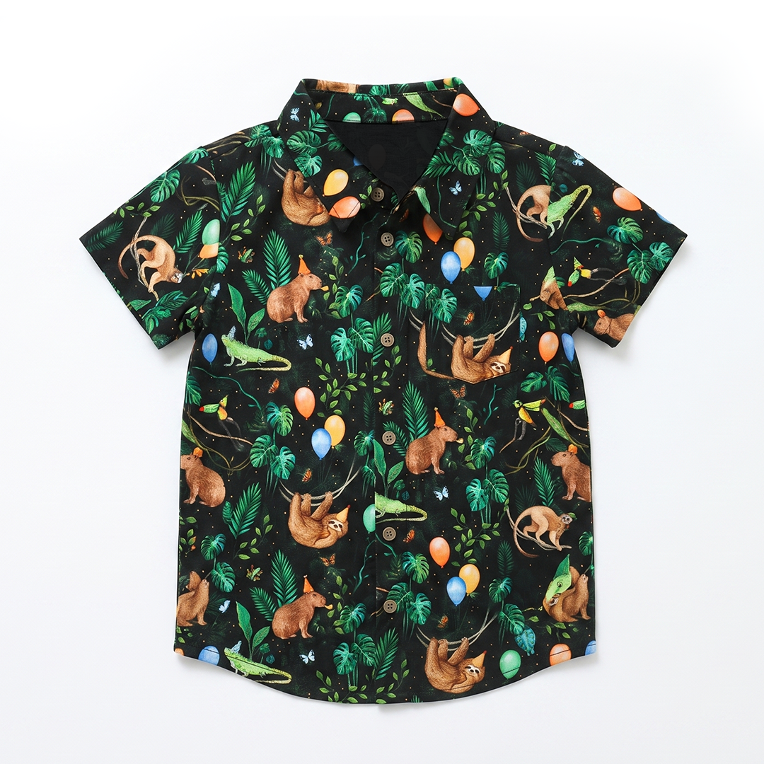 Party Animals Short Sleeve Button Down Shirt