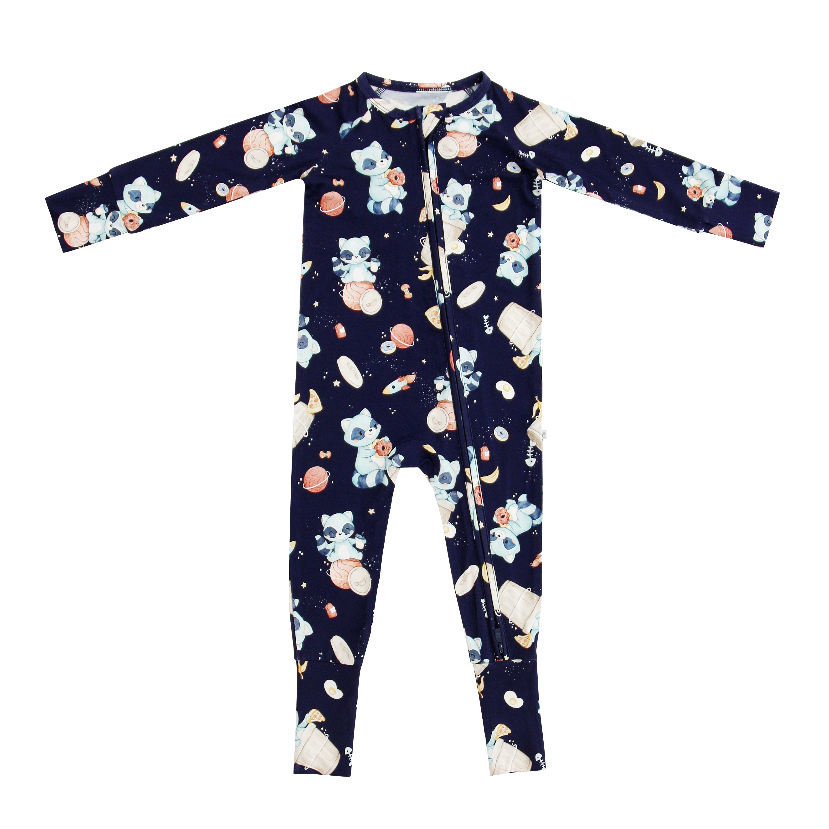 Spaced Out Trash Panda Baby Convertible Romper