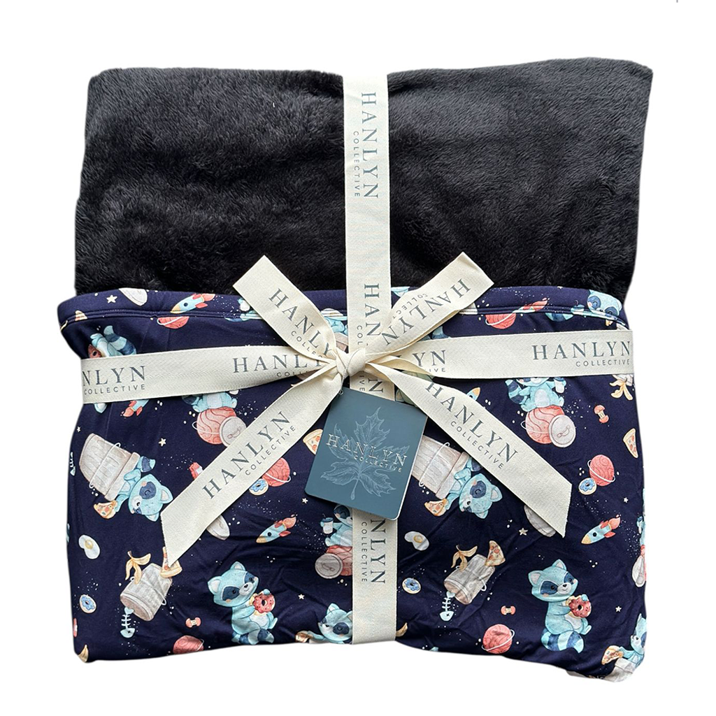 Spaced Out Trash Panda PLUSH Kids Blanket (40x40)