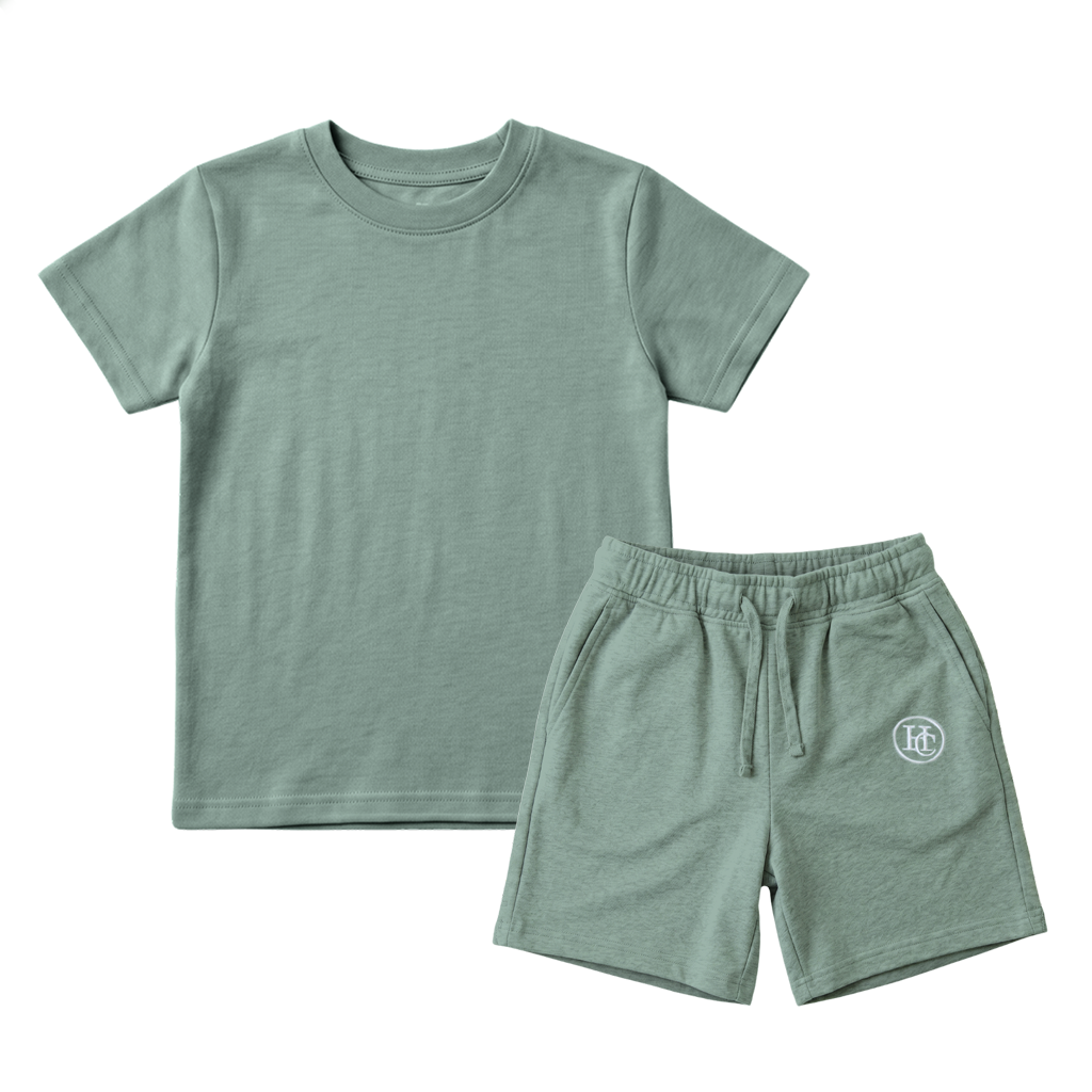 Stay Sagey Kids Short Sleeve Crewneck & Shorts Tracksuit