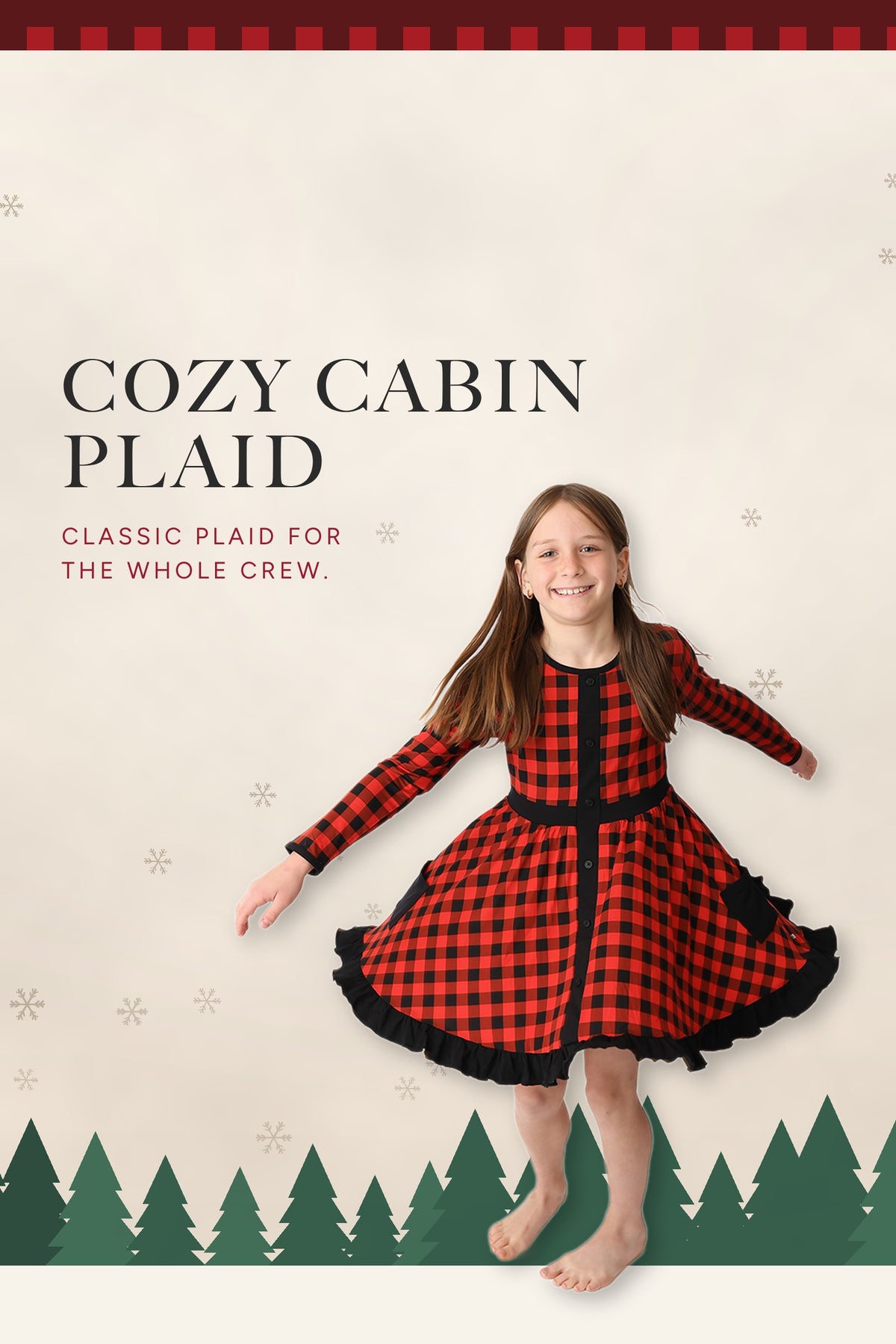 Cozy Cabin Plaid twirl dress