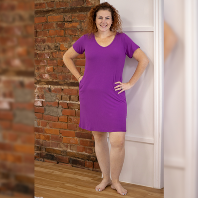 Purple Haze Ribbed Ladies PJ Dress