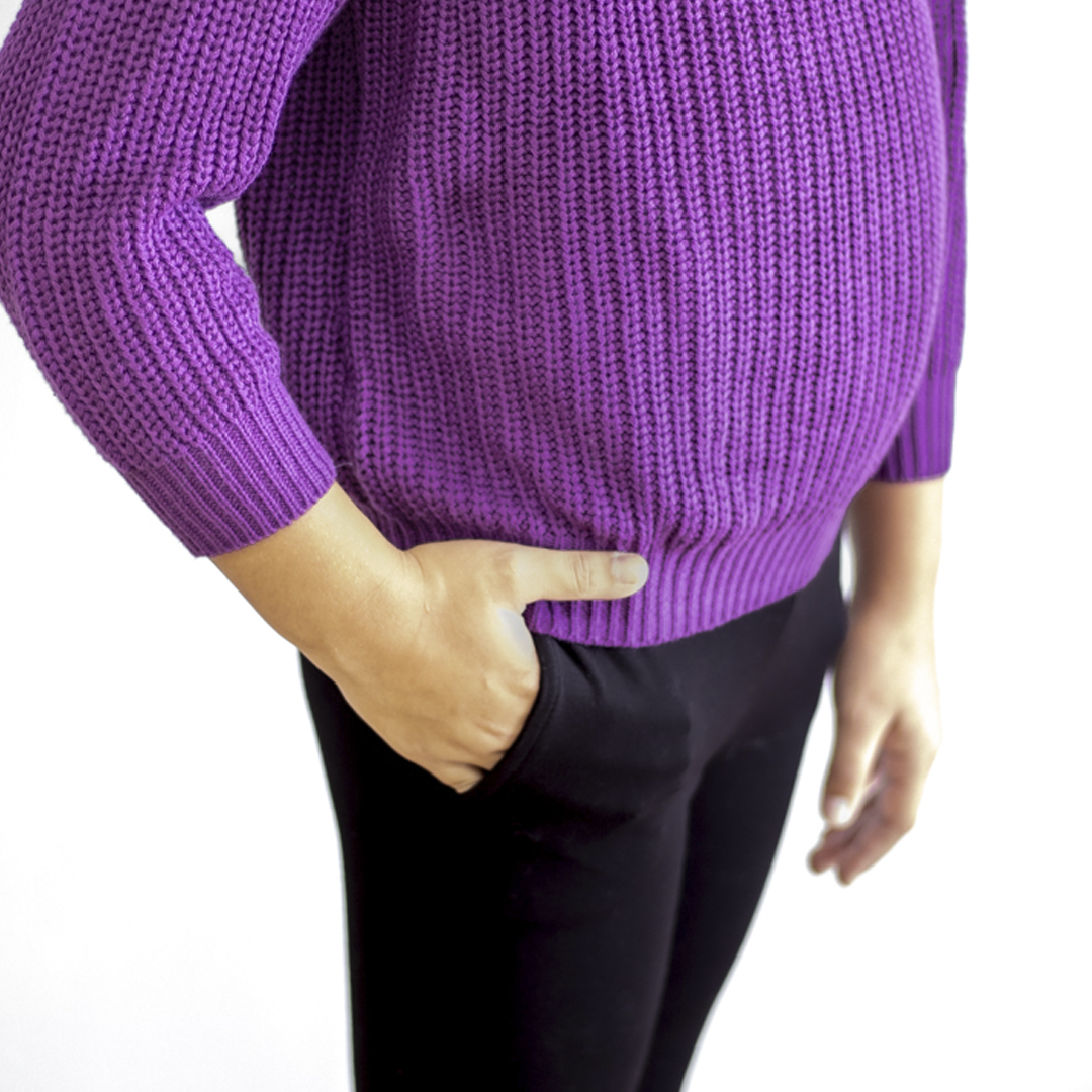 Purple Haze Little Chunky Knit Bamboo Sweater