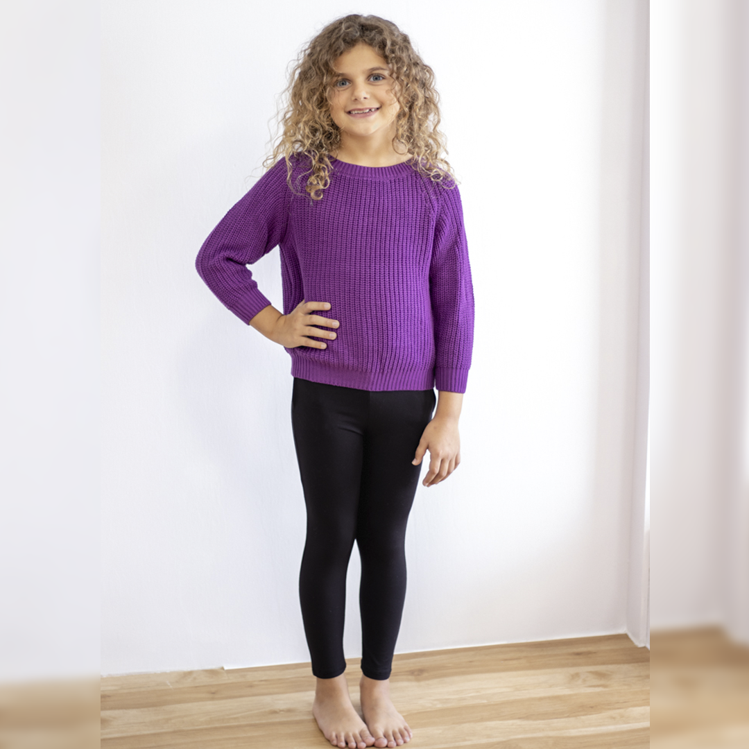 Purple Haze Little Chunky Knit Bamboo Sweater