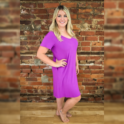 Purple Haze Ribbed Ladies PJ Dress