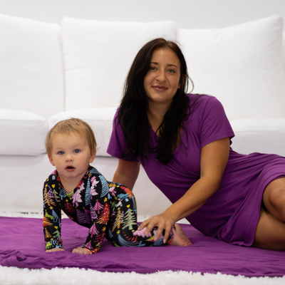 Purple Haze Ribbed Ladies PJ Dress