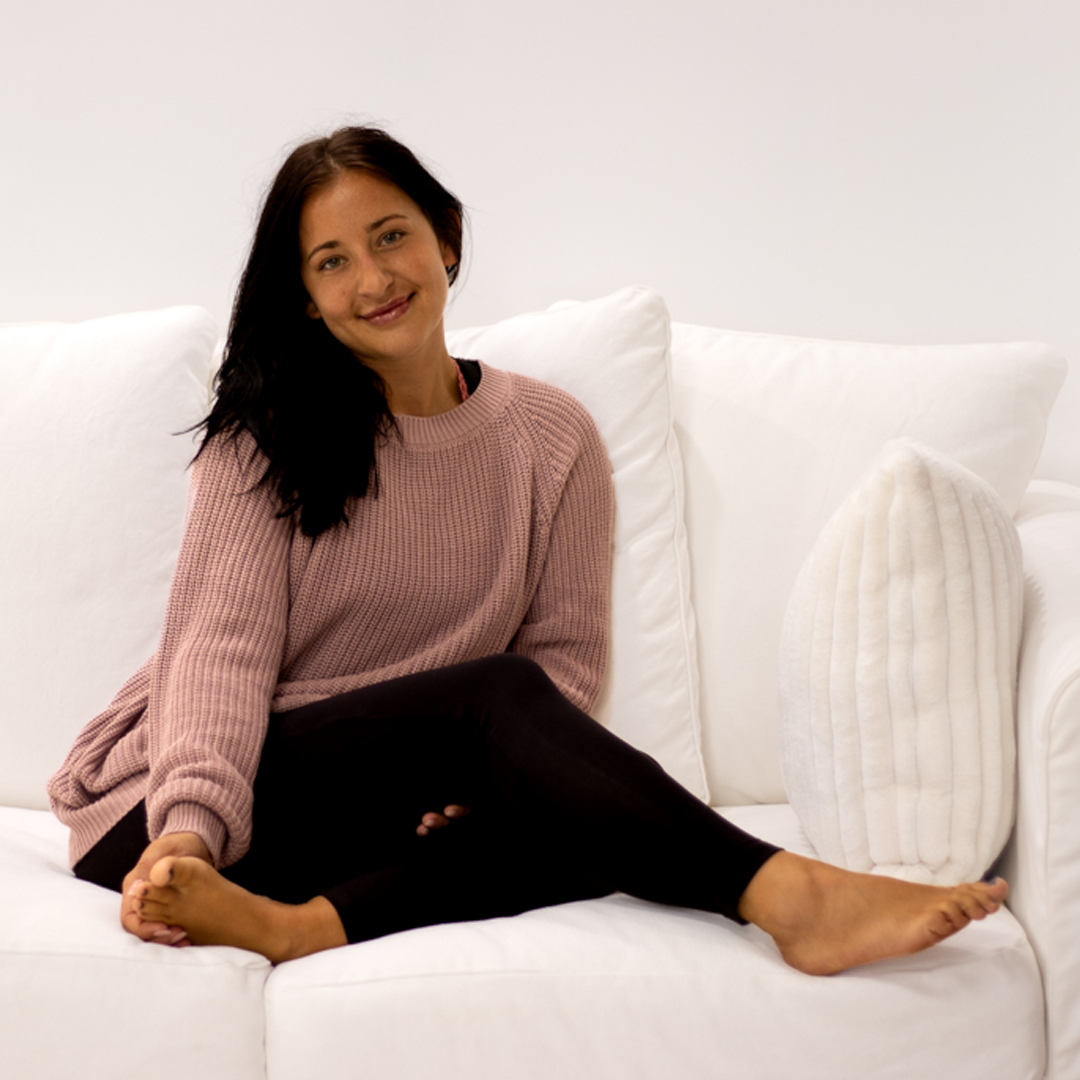 Tickled Pink Ladies Chunky Knit Bamboo Sweater