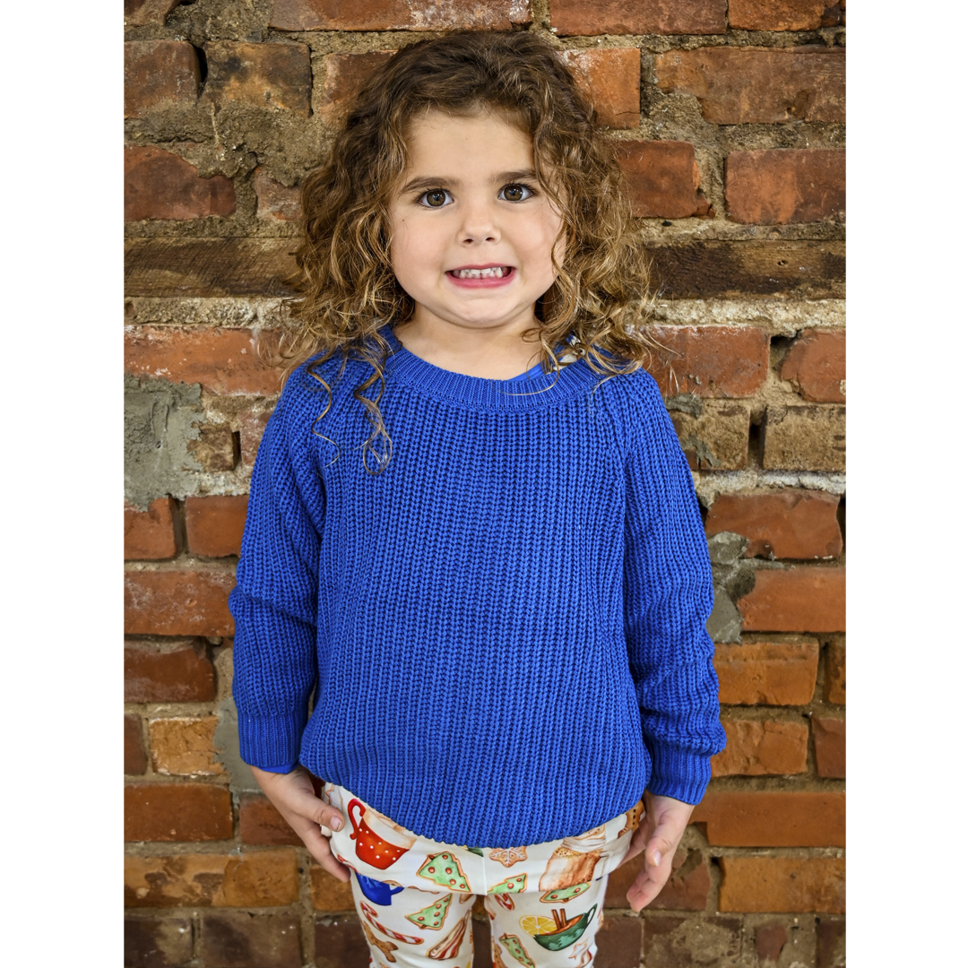 A Dream Come Blue Little Chunky Knit Bamboo Sweater