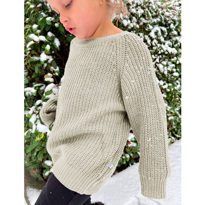 Oat Of This World Little Chunky Knit Bamboo Sweater