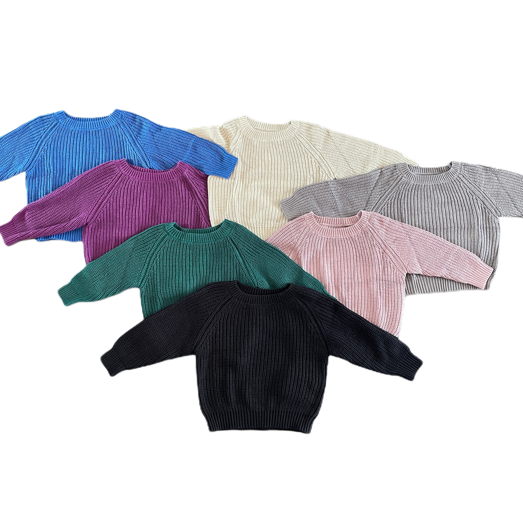 Tickled Pink Little Chunky Knit Bamboo Sweater